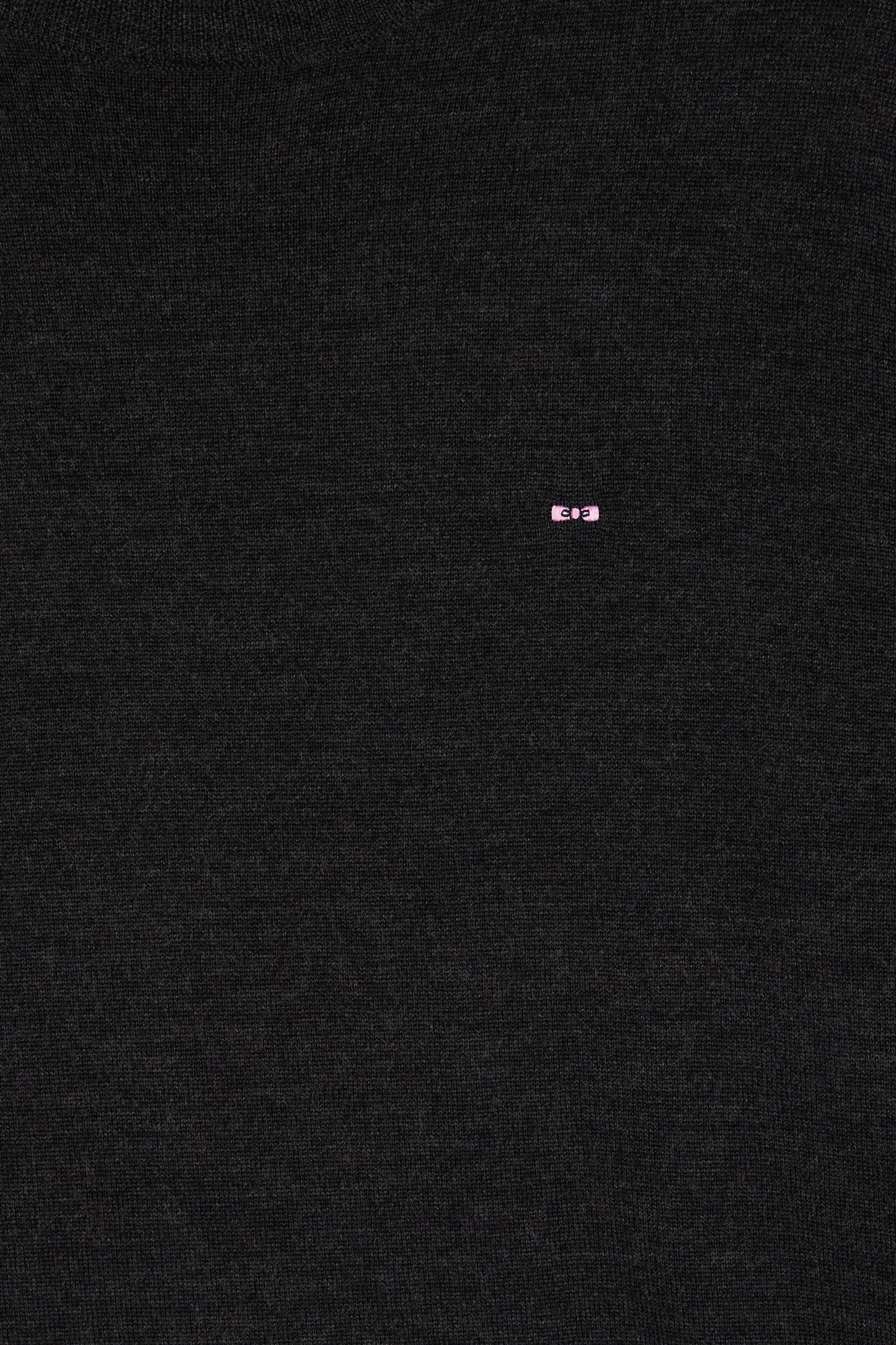 Dark grey merino wool round-neck sweater