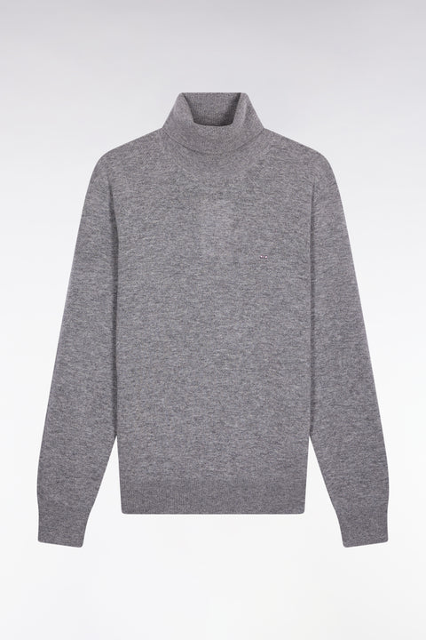 Grey virgin wool and cashmere turtleneck sweater - Image 2