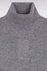 Grey virgin wool and cashmere turtleneck sweater