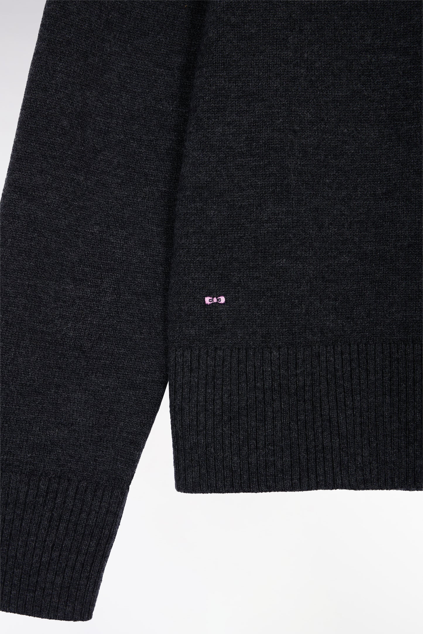 Grey wool and cotton V-neck Relaxed fit sweater