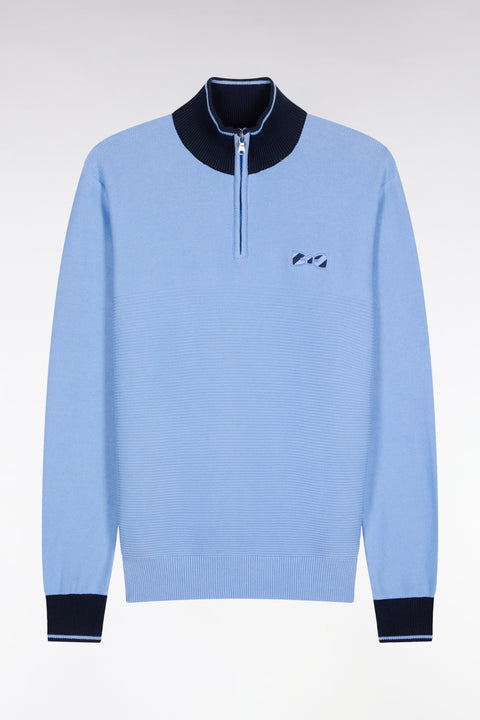 Sky cotton trucker-neck sweater with bow tie - Image 2