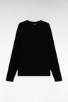 Pull à col rond en laine mérinos noir