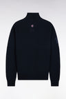 XV de France truck-neck sweater in navy cotton