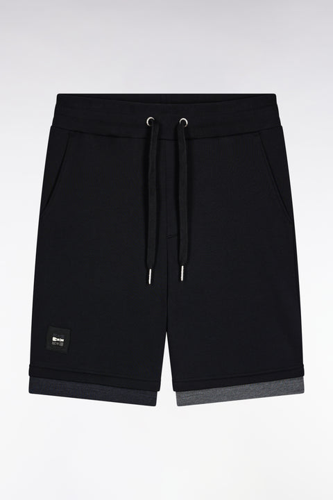 Short en molleton coton noir coupe ample - Image 2