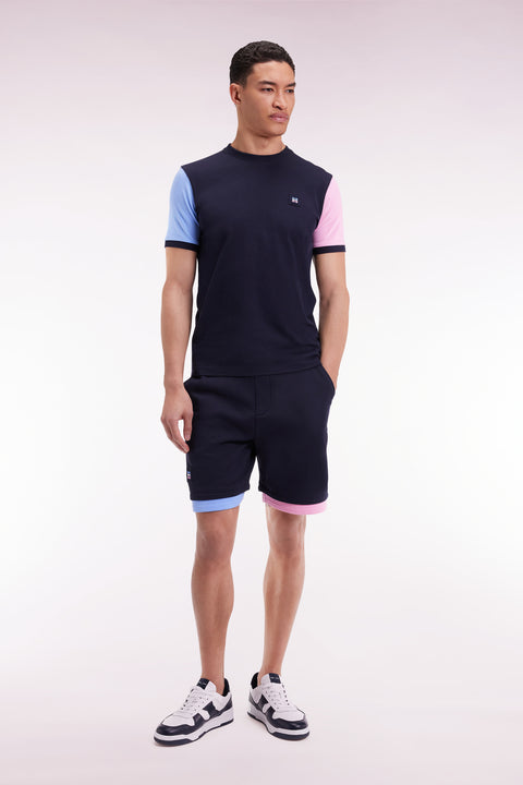 Short en molleton coton marine coupe ample - Image 1