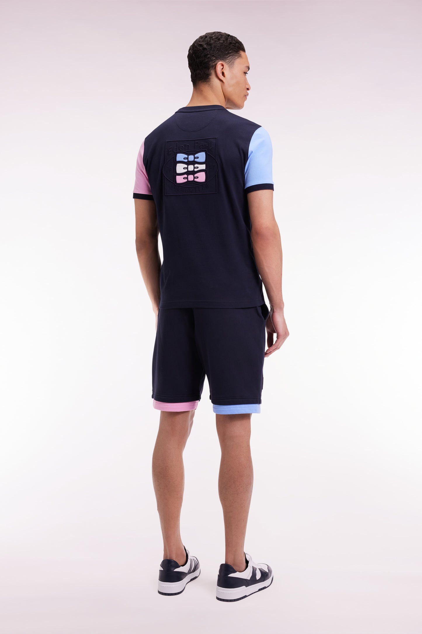 Short en molleton coton marine coupe ample