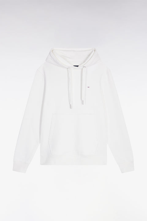 White cotton hooded sweatshirt, straight cut - Image 2
