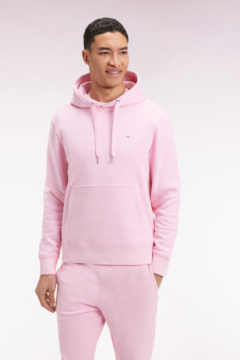 Pink cotton hooded sweatshirt, straight cut - Image 3
