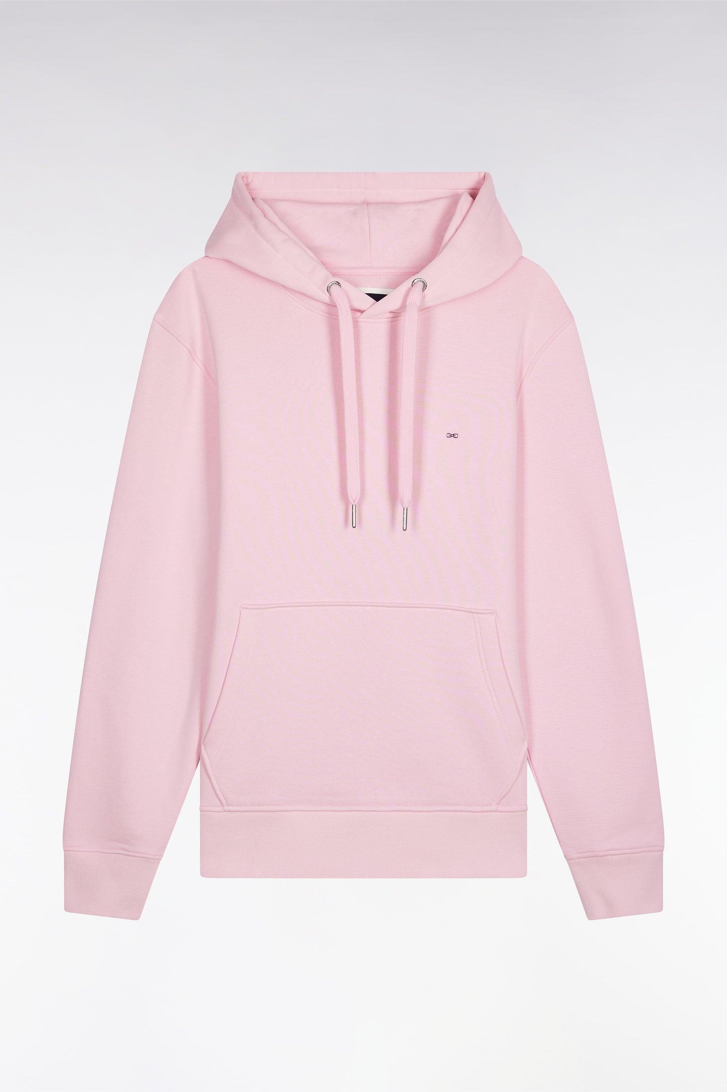 Pink cotton hooded sweatshirt, straight cut