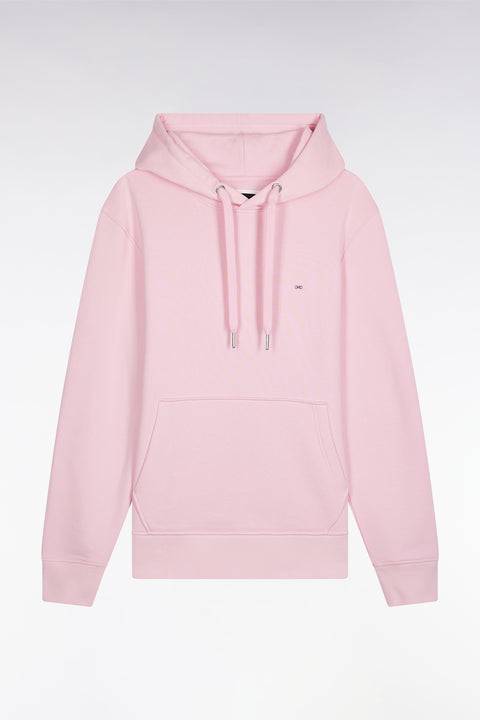 Pink cotton hooded sweatshirt, straight cut - Image 2