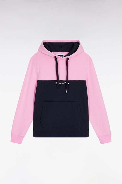 Two-tone navy hooded sweatshirt, straight cut - Image 2