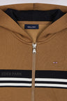 Zip-up hooded sweatshirt in camel molton blend