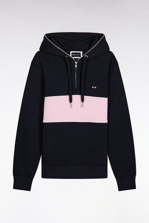Navy and pink half-zip hoodie - Image 2