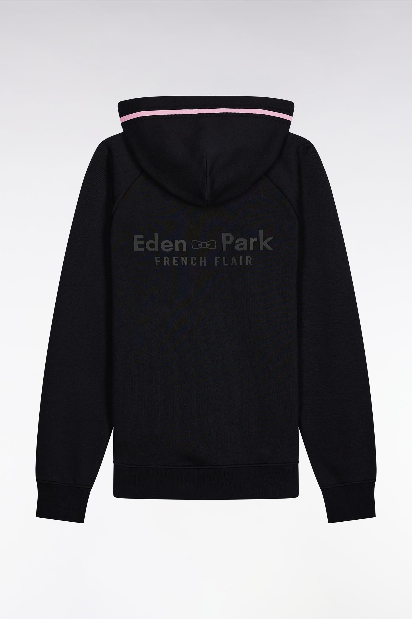 Black cotton-blend fleece hooded sweatshirt Relaxed cut