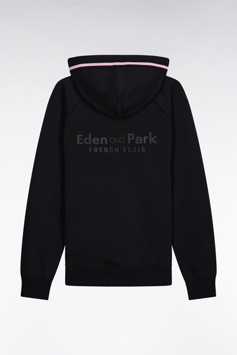 Black cotton-blend fleece hooded sweatshirt Relaxed cut - Image 2