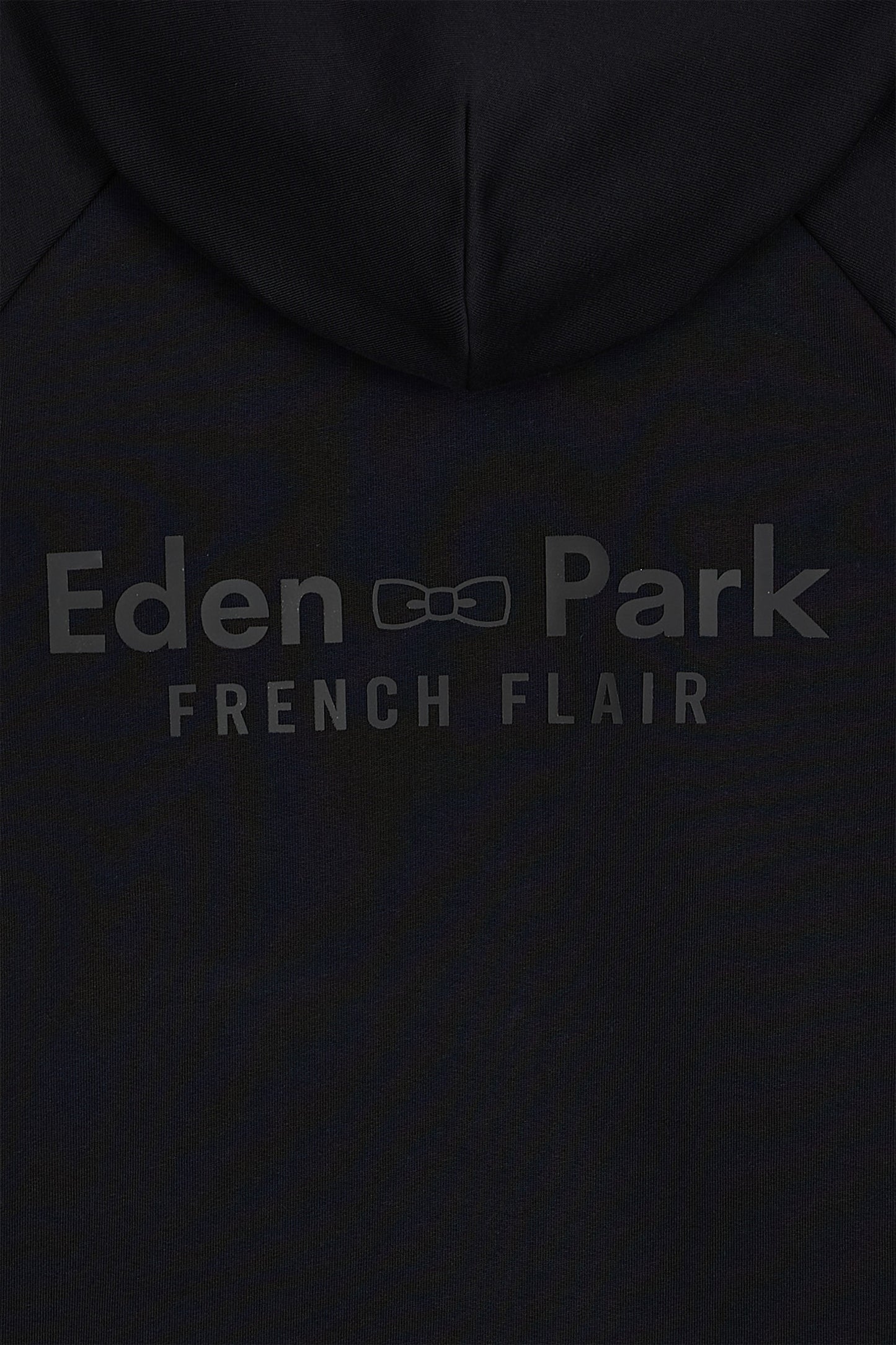 Black cotton-blend fleece hooded sweatshirt Relaxed cut