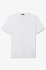 Short-sleeved round-neck T-shirt in ecru Pima cotton