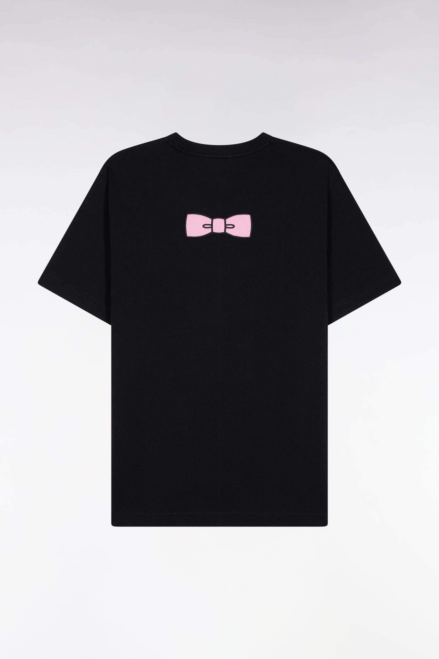 T-shirt à manches courtes broderie dos en coton Pima noir