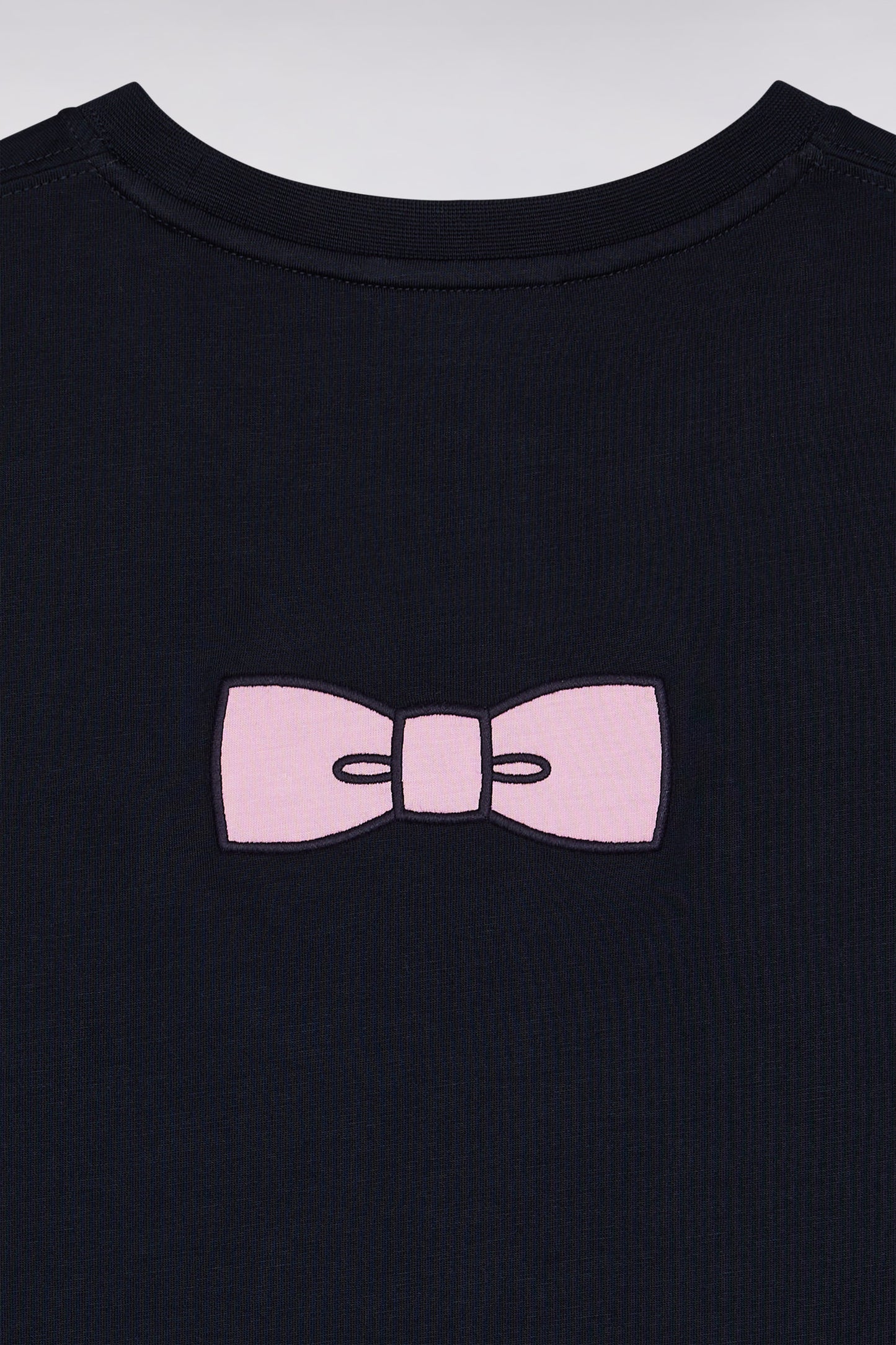 T-shirt à manches courtes broderie dos en coton Pima marine