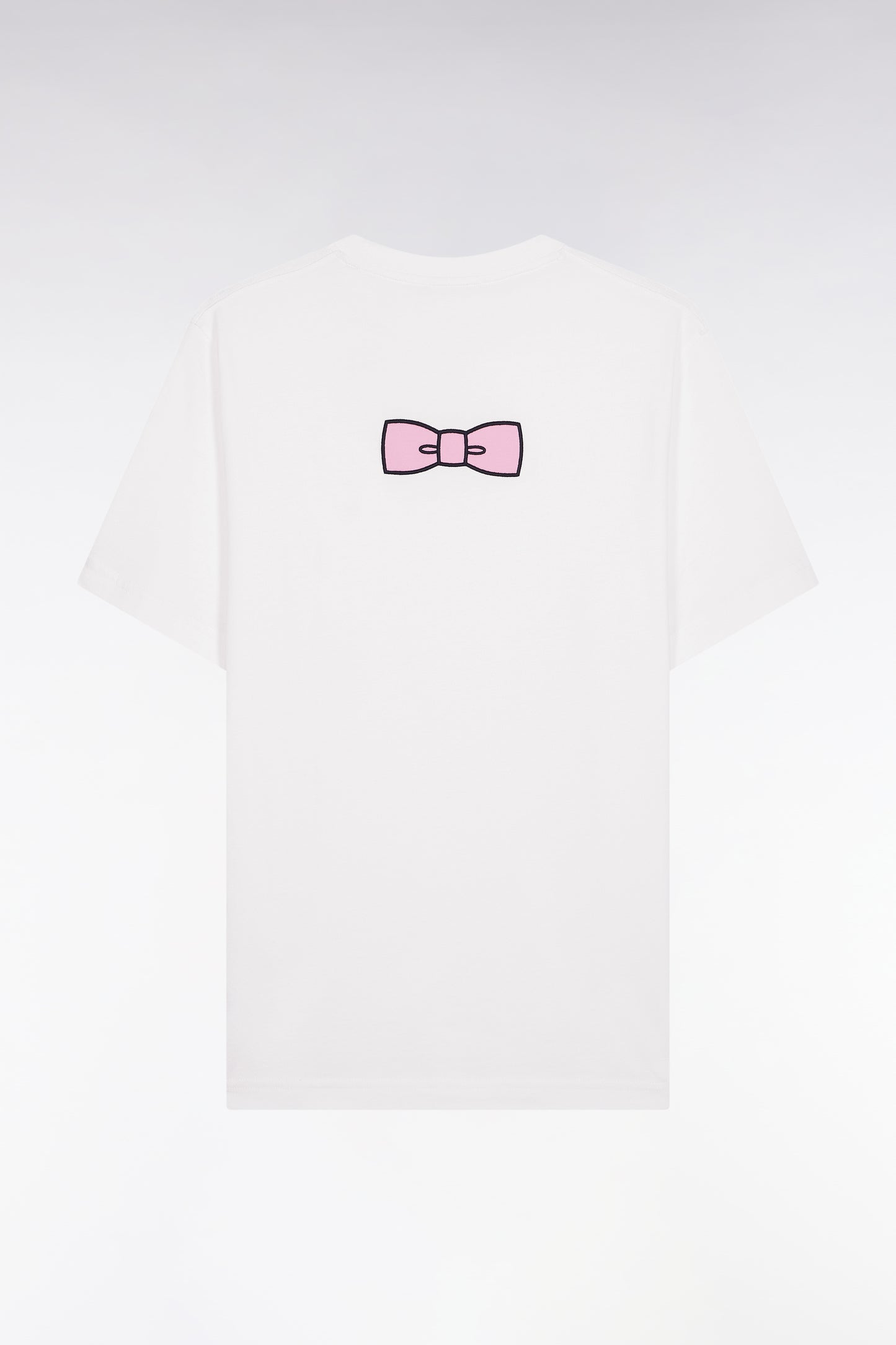 T-shirt à manches courtes broderie dos en coton Pima écru