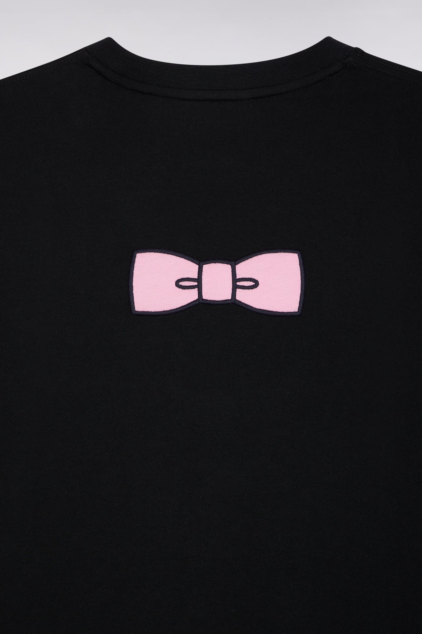 T-shirt à manches courtes broderie dos en coton Pima noir