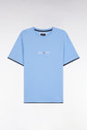 Eden Park embroidered short-sleeved T-shirt in sky cotton