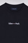Eden Park embroidered short-sleeved navy cotton T-shirt