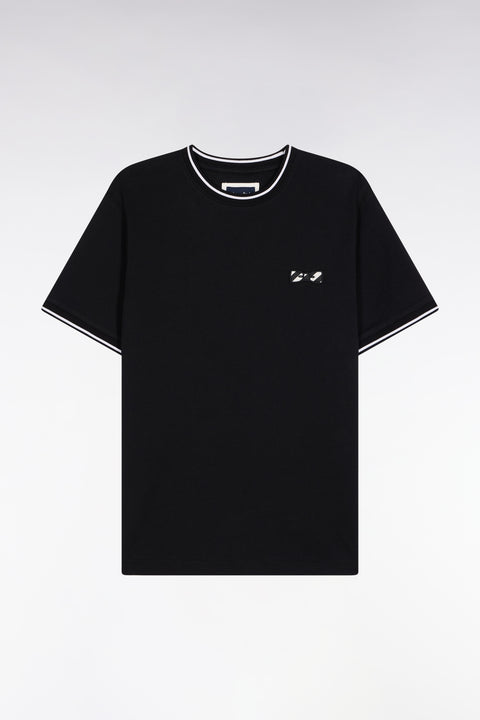 Black cotton short-sleeved T-shirt - Image 2