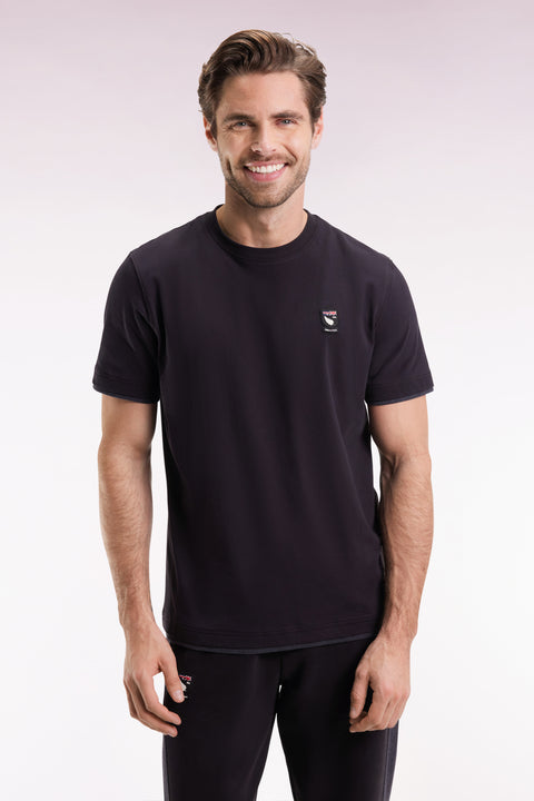 Black cotton short-sleeved T-shirt - Image 3