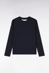 XV de France long-sleeved T-shirt in straight-cut navy cotton