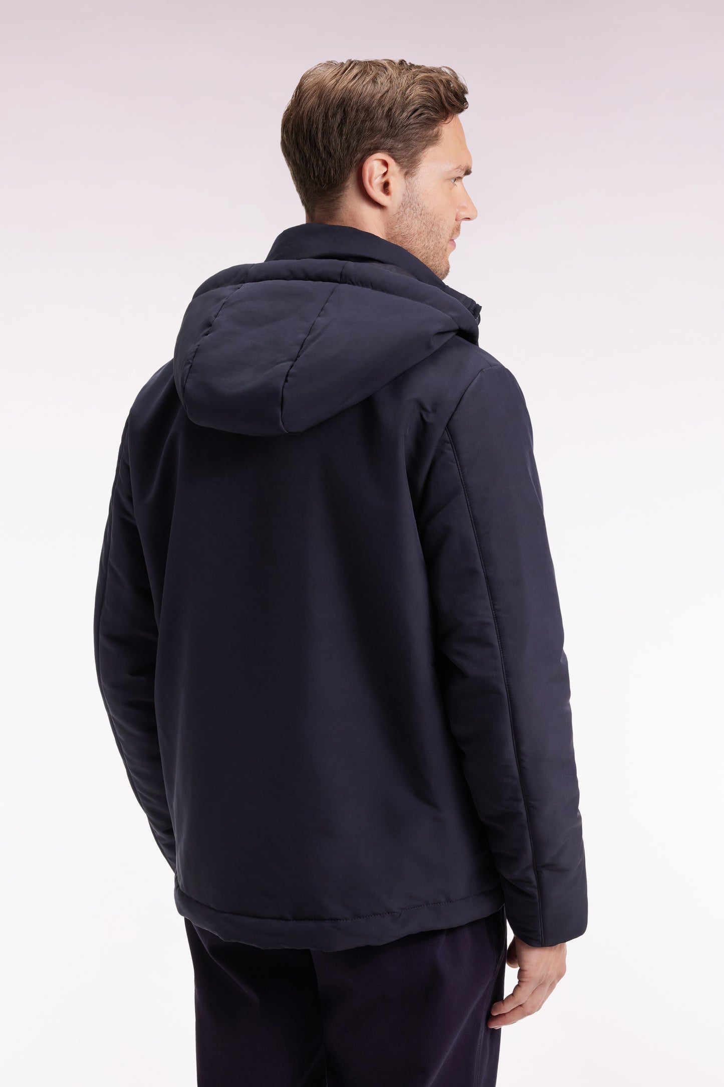 Navy windproof jacket with hood