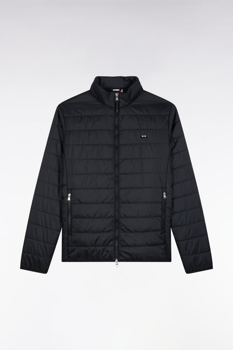 Black quilted nylon down jacket with stand-up collar - Image 2