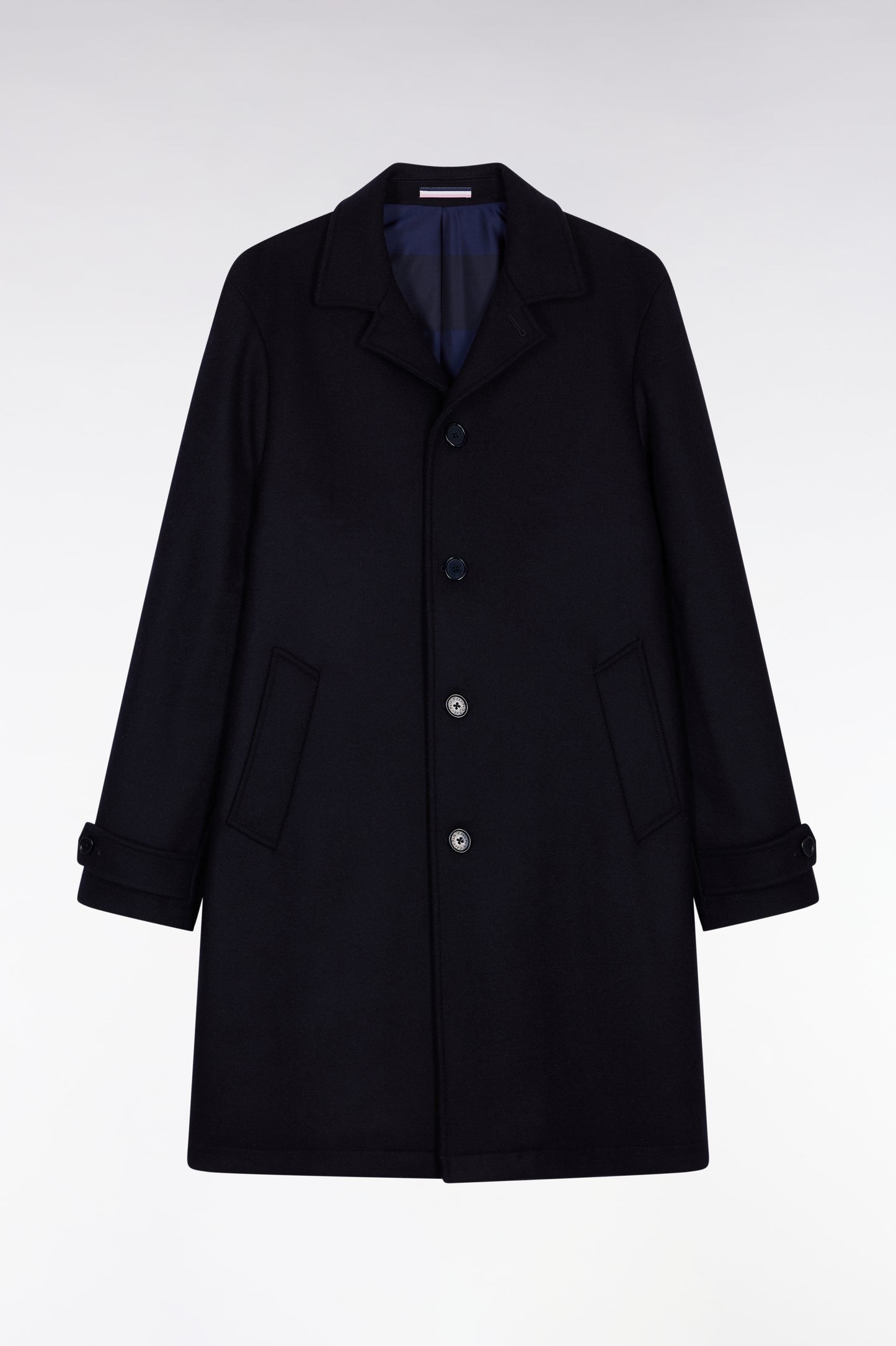 Navy wool-blend coat
