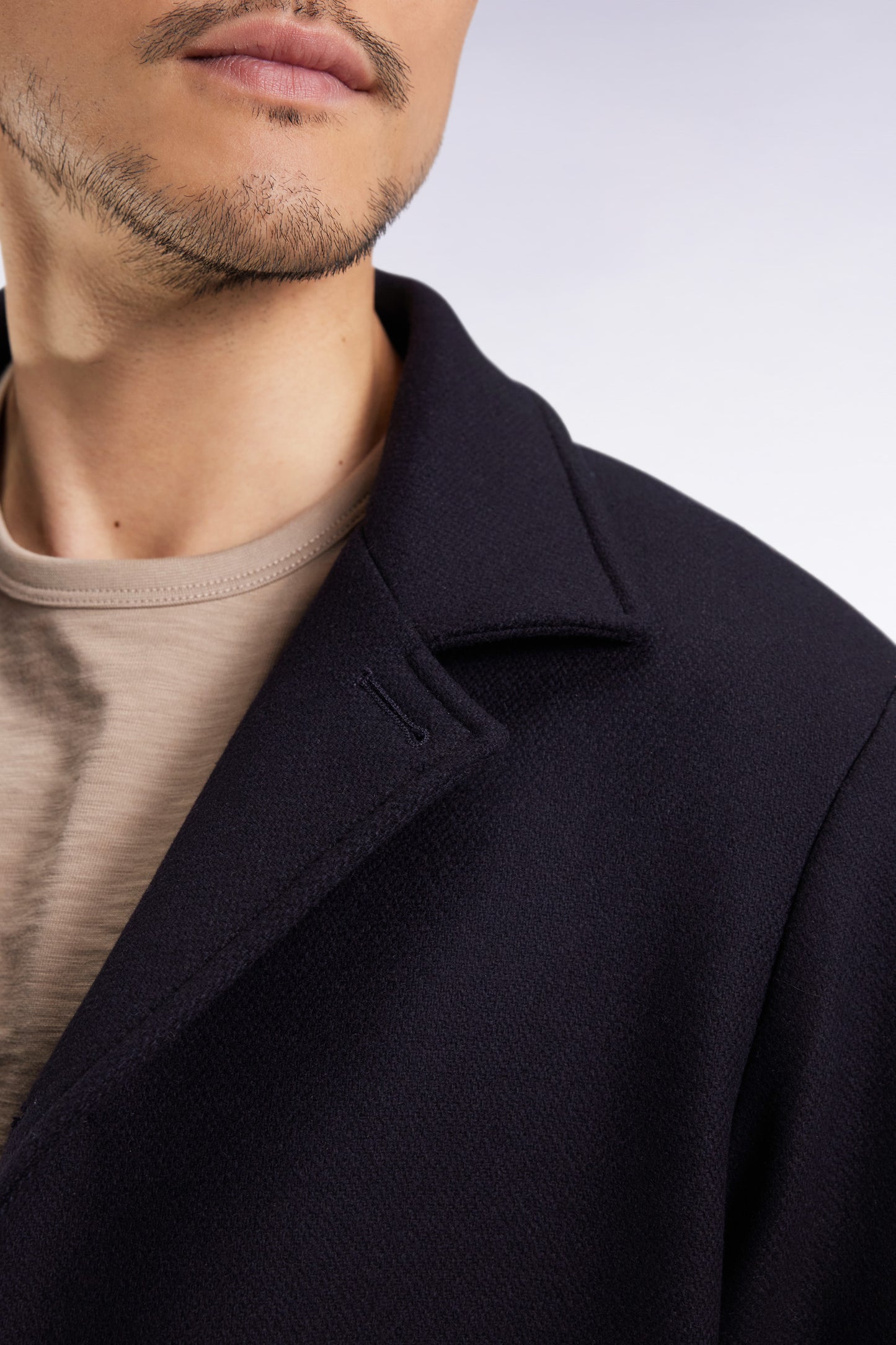 Navy wool-blend coat