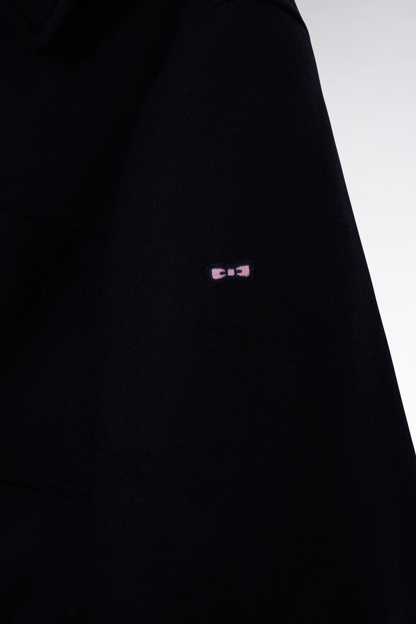 Navy wool twill overshirt with patch pockets