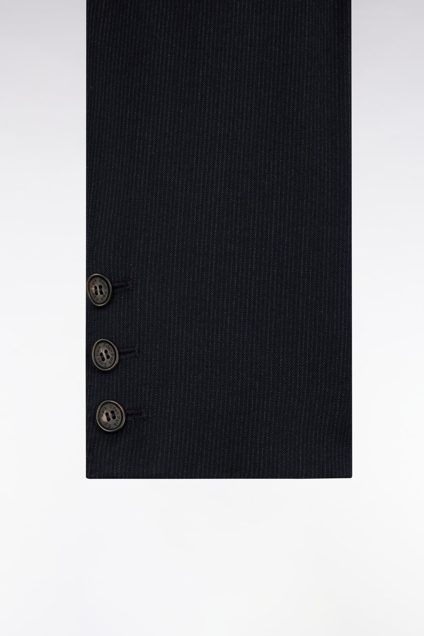 Slim-fit navy striped flannel double-breasted blazer jacket