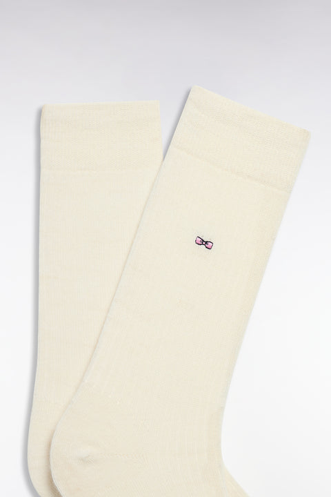 Ecru ribbed knit socks - Image 2
