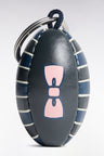 Khaki rugby ball rubber key ring