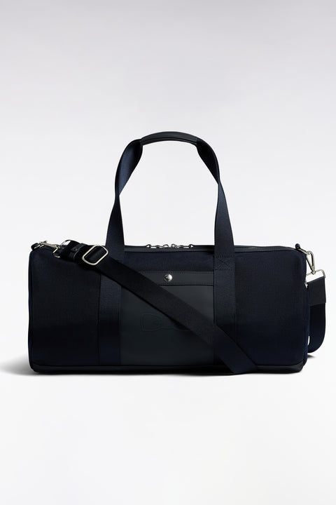 Sac de sport polochon en gomme et nylon marine - Image 1