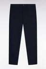 Regular fit wrinkle-free chino pants in navy stretch cotton pique