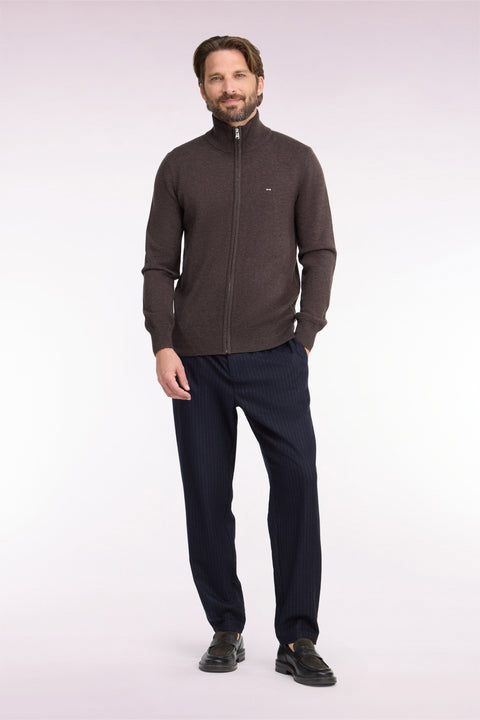 Navy striped flannel-style elasticated waist pants - Image 3