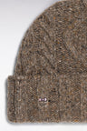 Brown cable knit hat