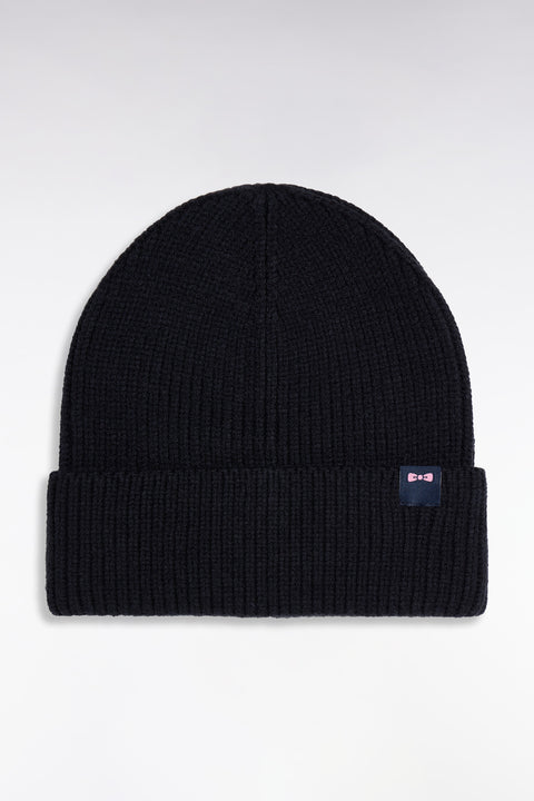 Navy ribbed knit hat - Image 1