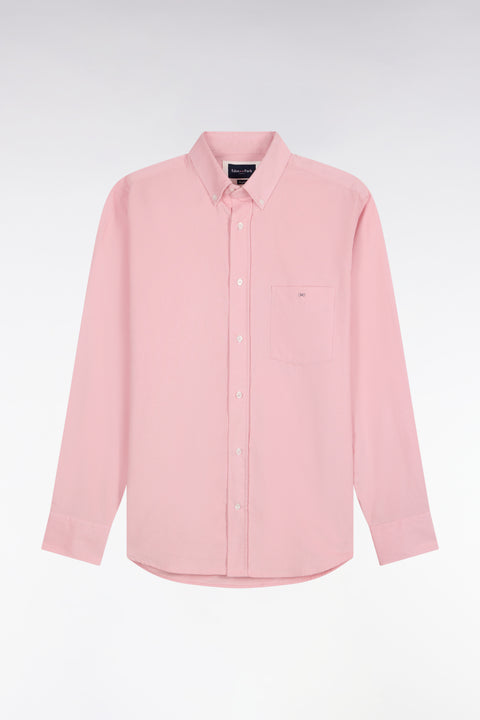 Pink straight-cut ribbed cotton shirt - Image 2