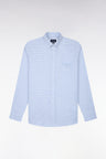 Straight cut gray gingham check cotton shirt