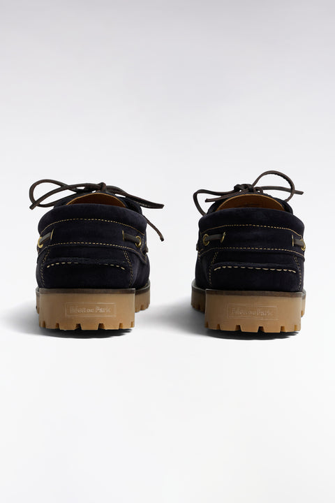 Chaussures bateau en cuir suédé marine - Image 2