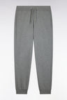 Plain joggers in gray cotton fleece, straight cut