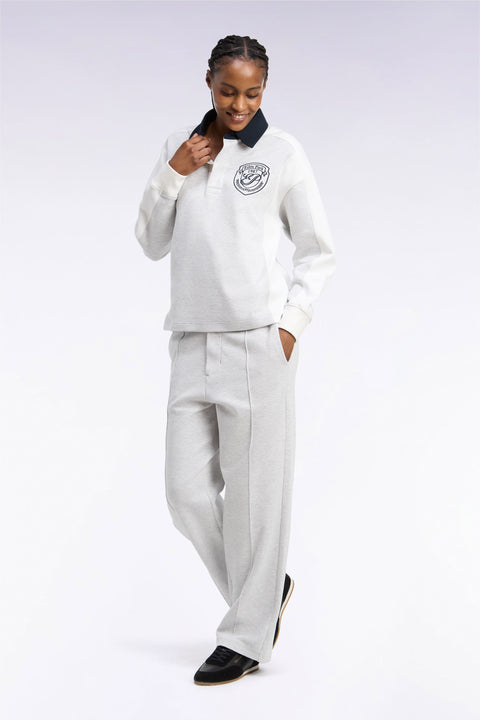 Loose fit unisex joggers in heather gray interlock - Image 1