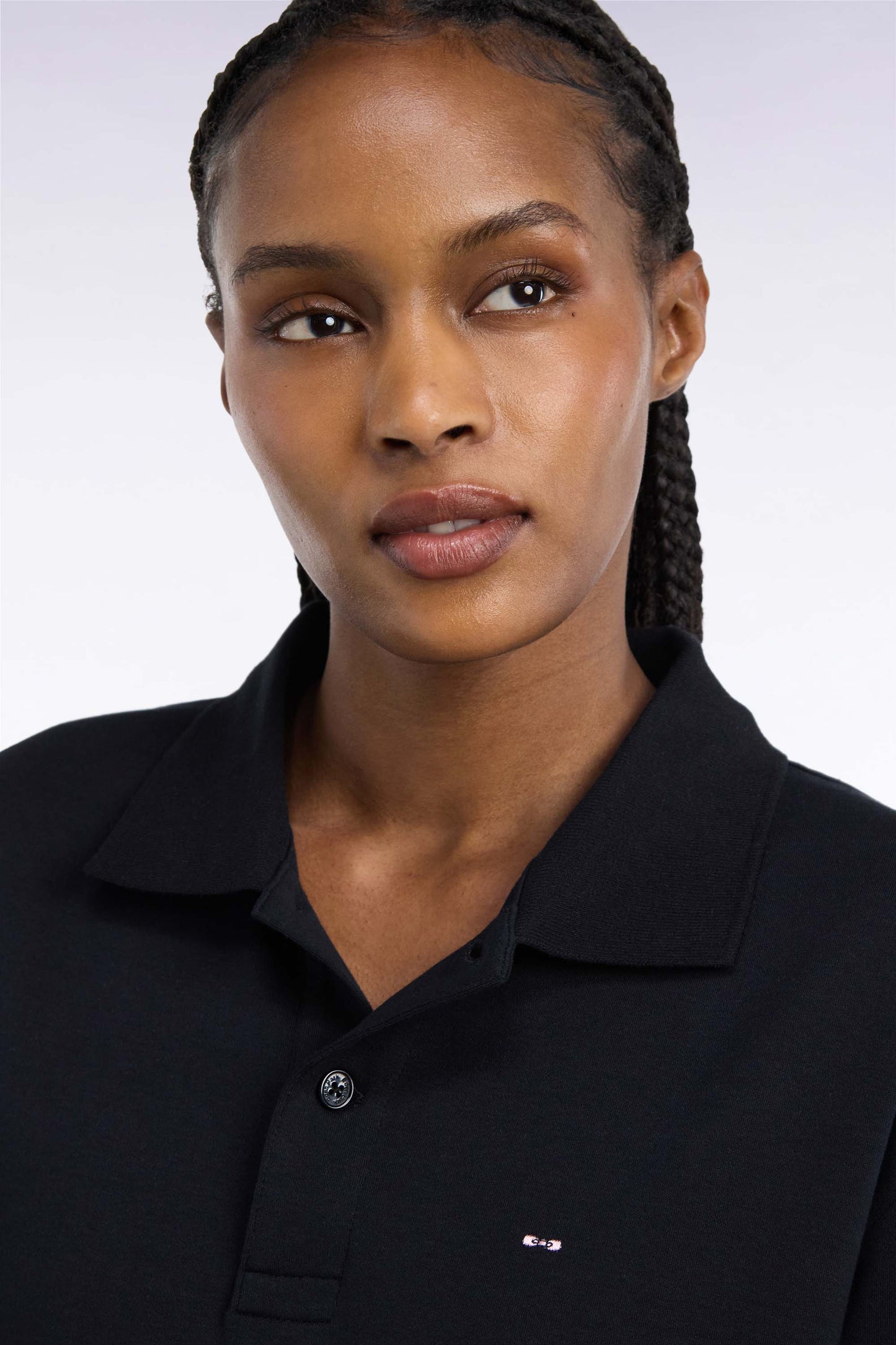 Polo unisexe manches courtes en coton interlock noir