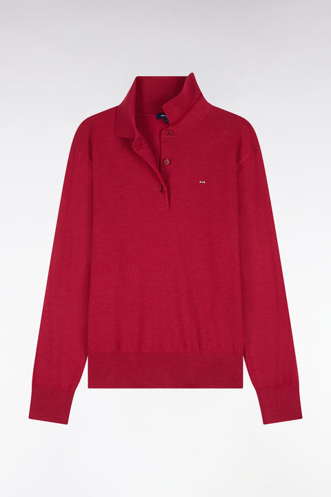 Pull col maillot en laine rouge coupe décontractée - Image 2